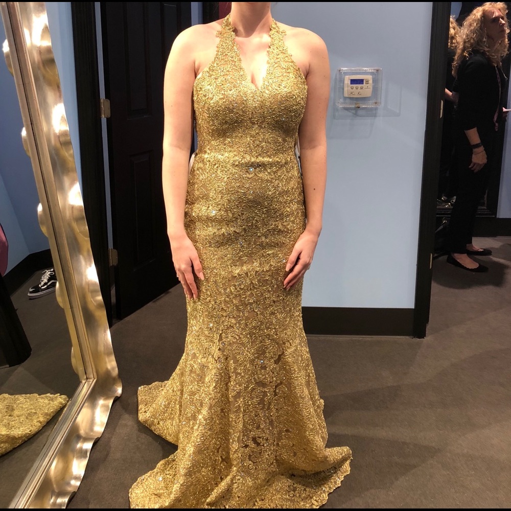 Sherri Hill Fall 2018 Prom Dress Style #51616 Gold